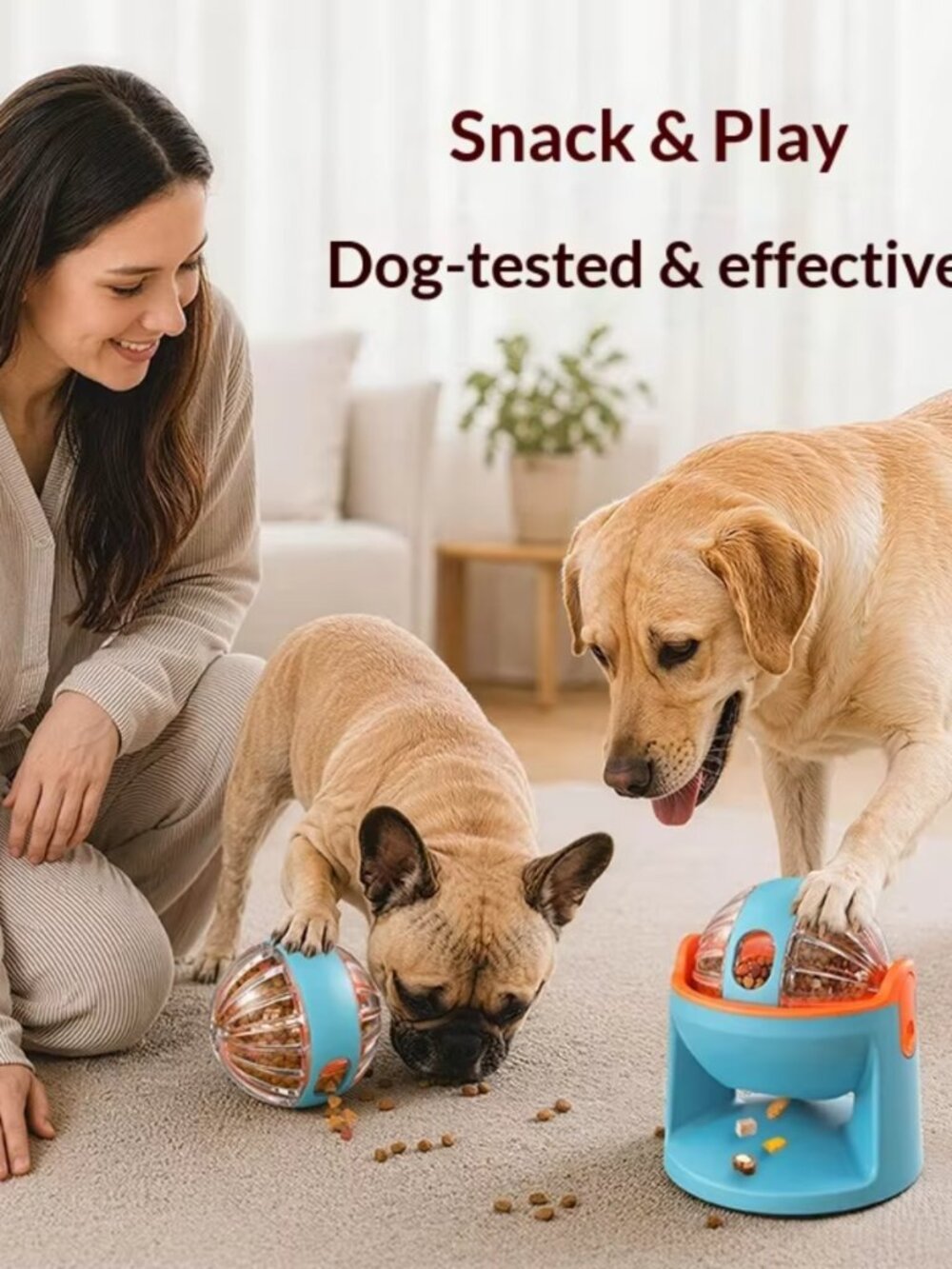 2-in-1 Dog Puzzle Toy – Adjustable Treat Dispenser & Slow Feeder with 360°